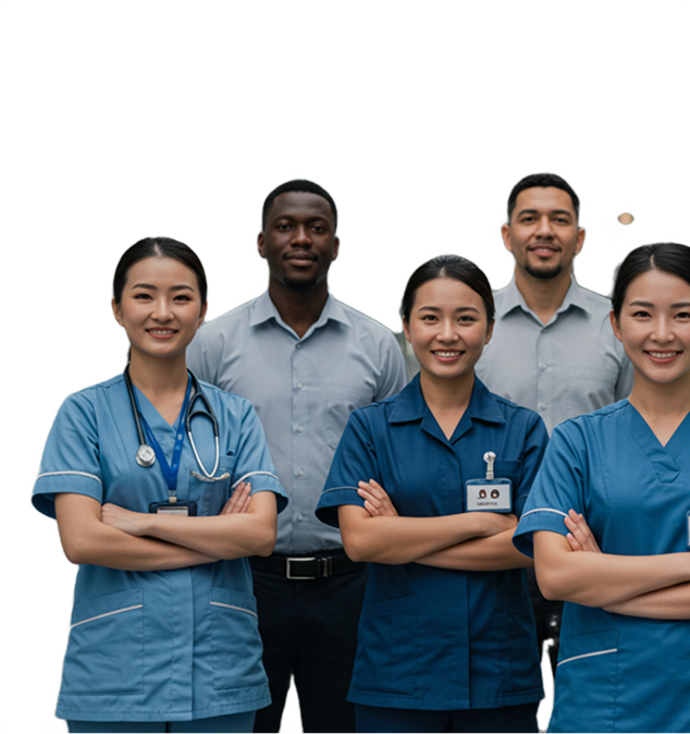 Healthcare worker assisting an elderly patient