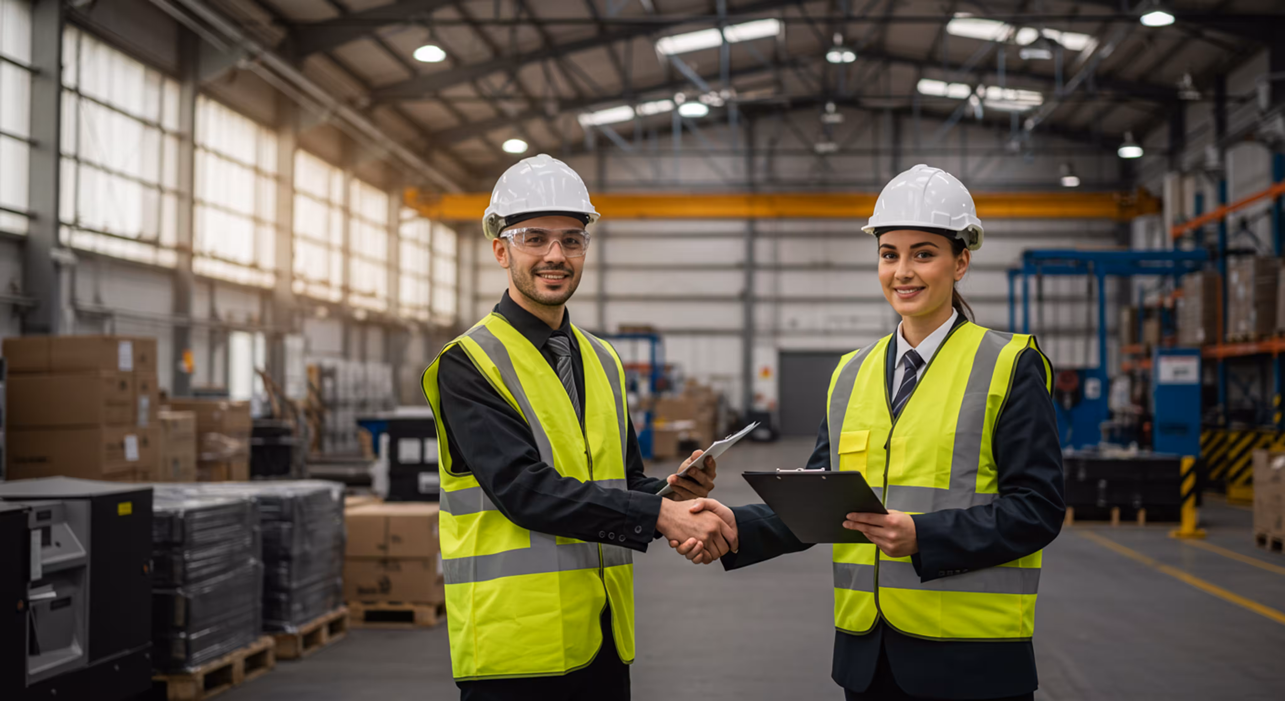 Workers with clipboard